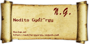 Nedits György névjegykártya